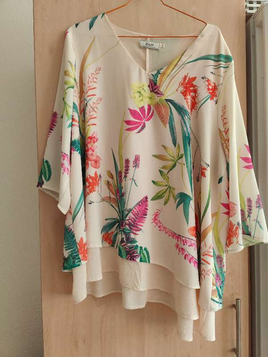 Zizzi blomstret bluse