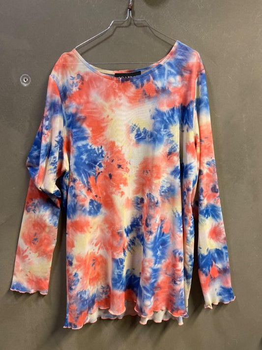 Gennemsigtig tie dye bluse